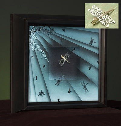 12" x 12" x 4.5" etched glass openable shadow box