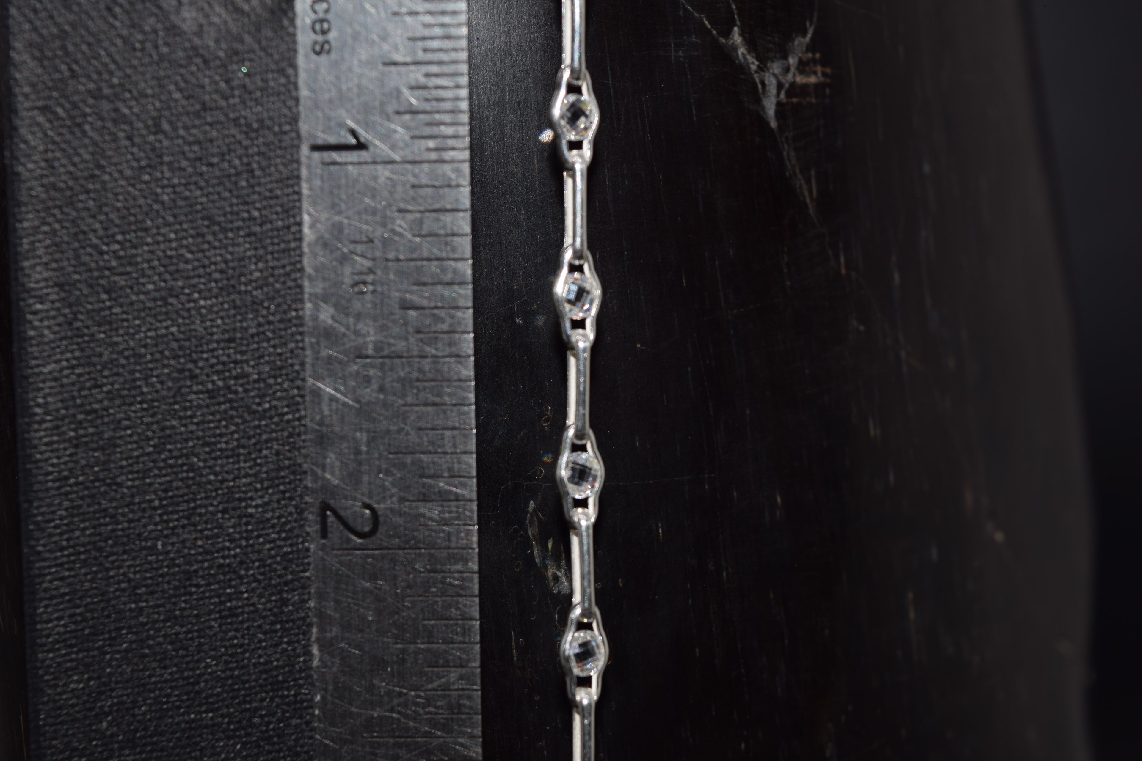 Sterling Silver CZ Faceted Oval Link Chain – Permanent Jewelry