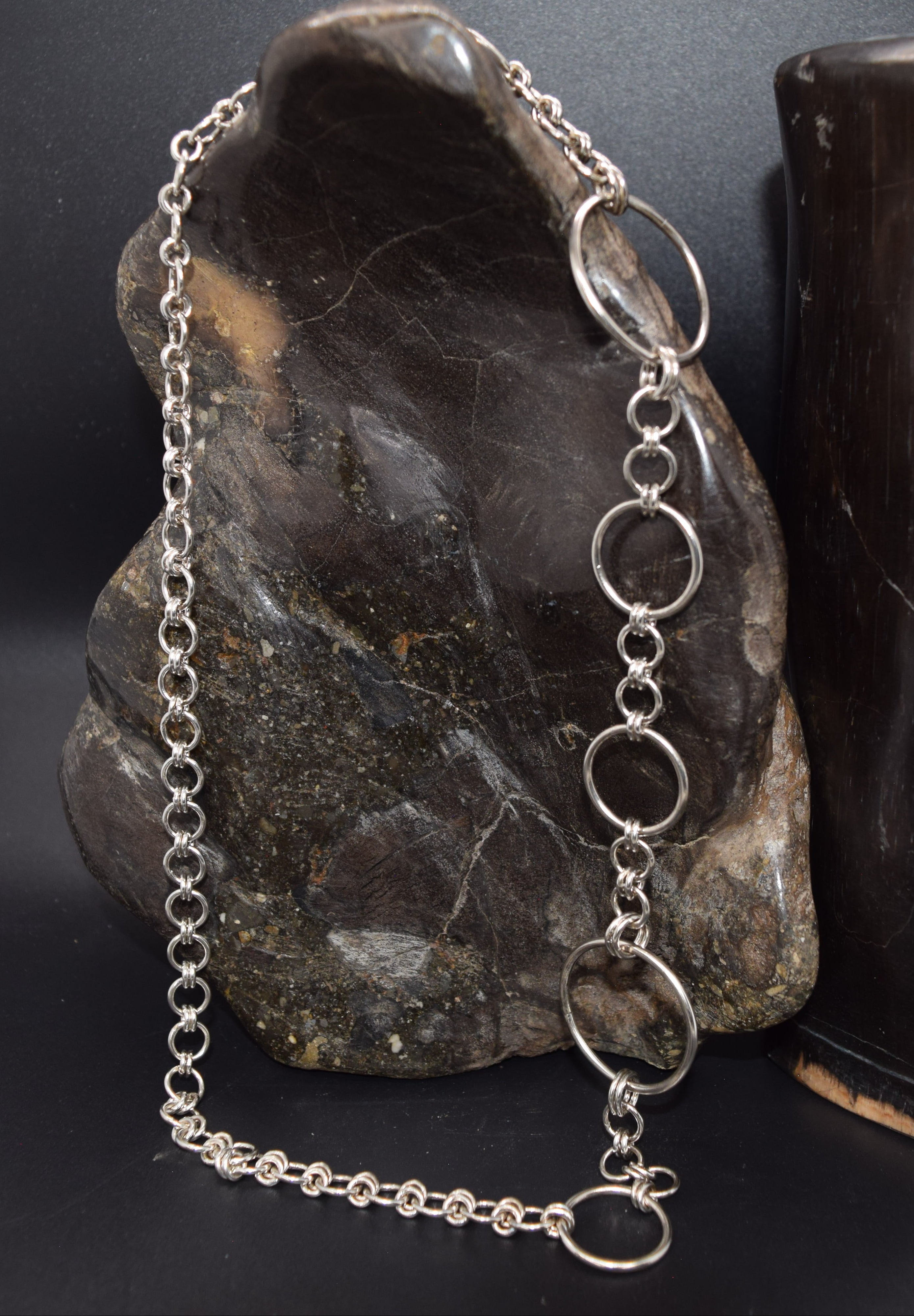 Handmade Sterling Silver Multi-Sized Link Necklace – 23.5"