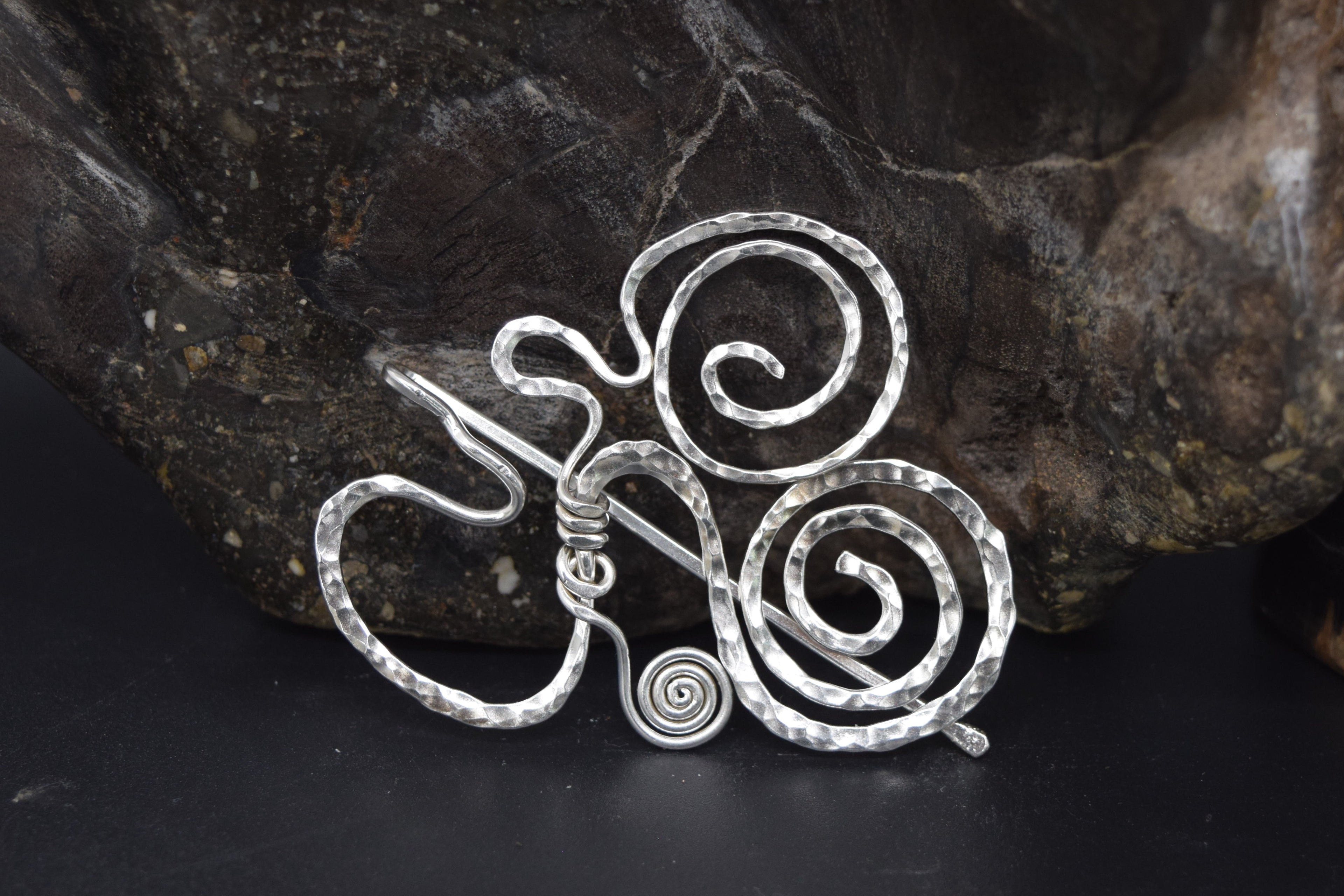 Handcrafted Sterling Silver Abstract Hat Pin / Scarf Pin