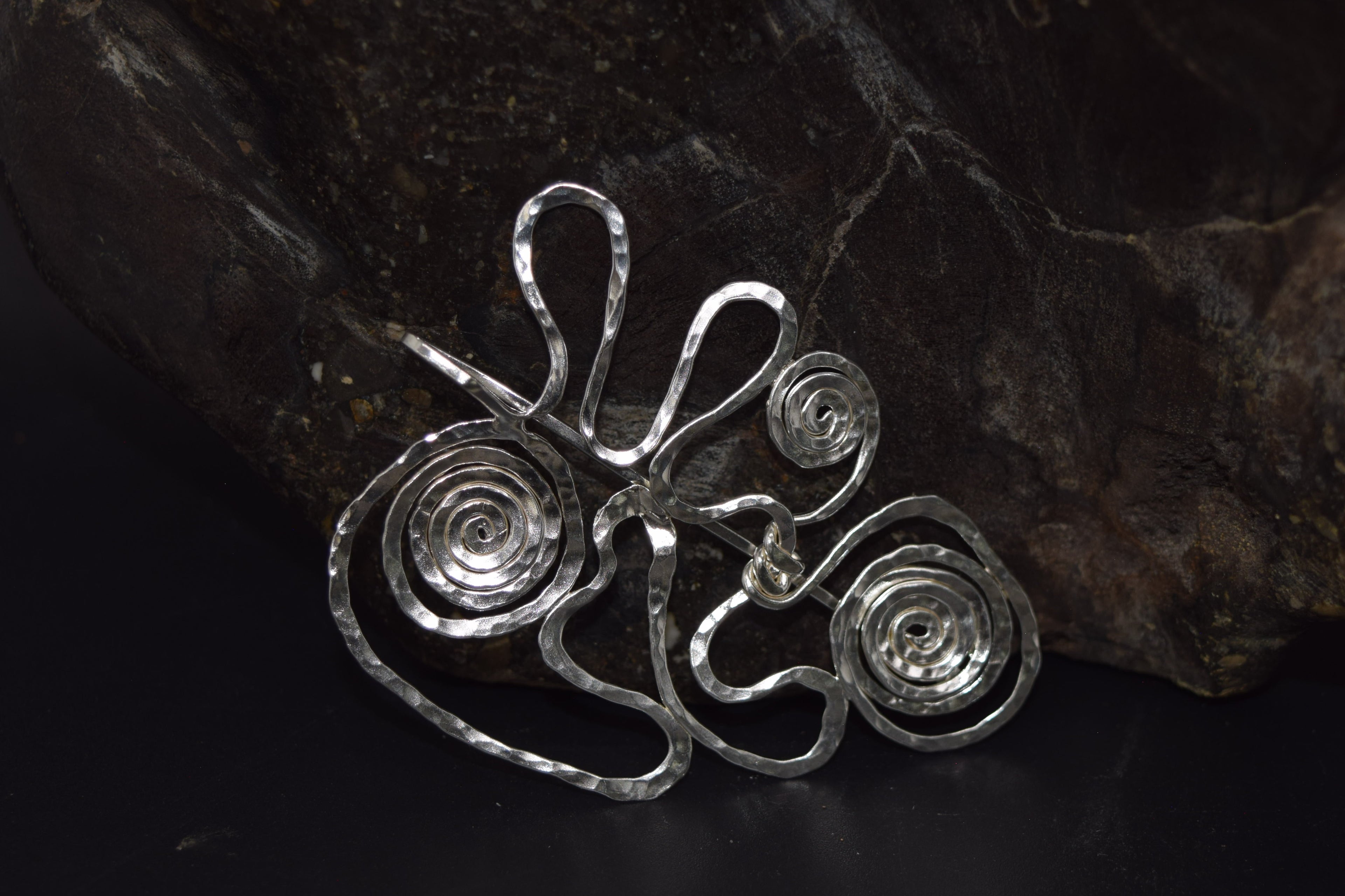 Handcrafted Sterling Silver Abstract Hat Pin / Scarf Pin