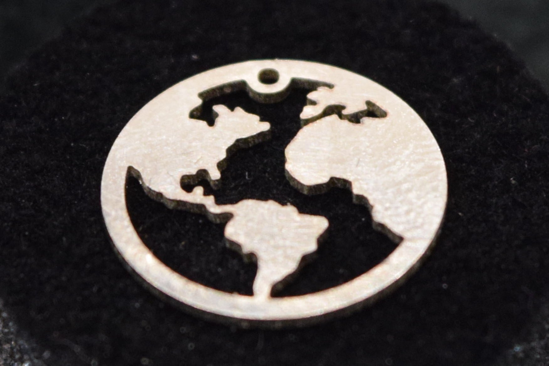 Sterling Silver World Map Circle Charm – Permanent Jewelry