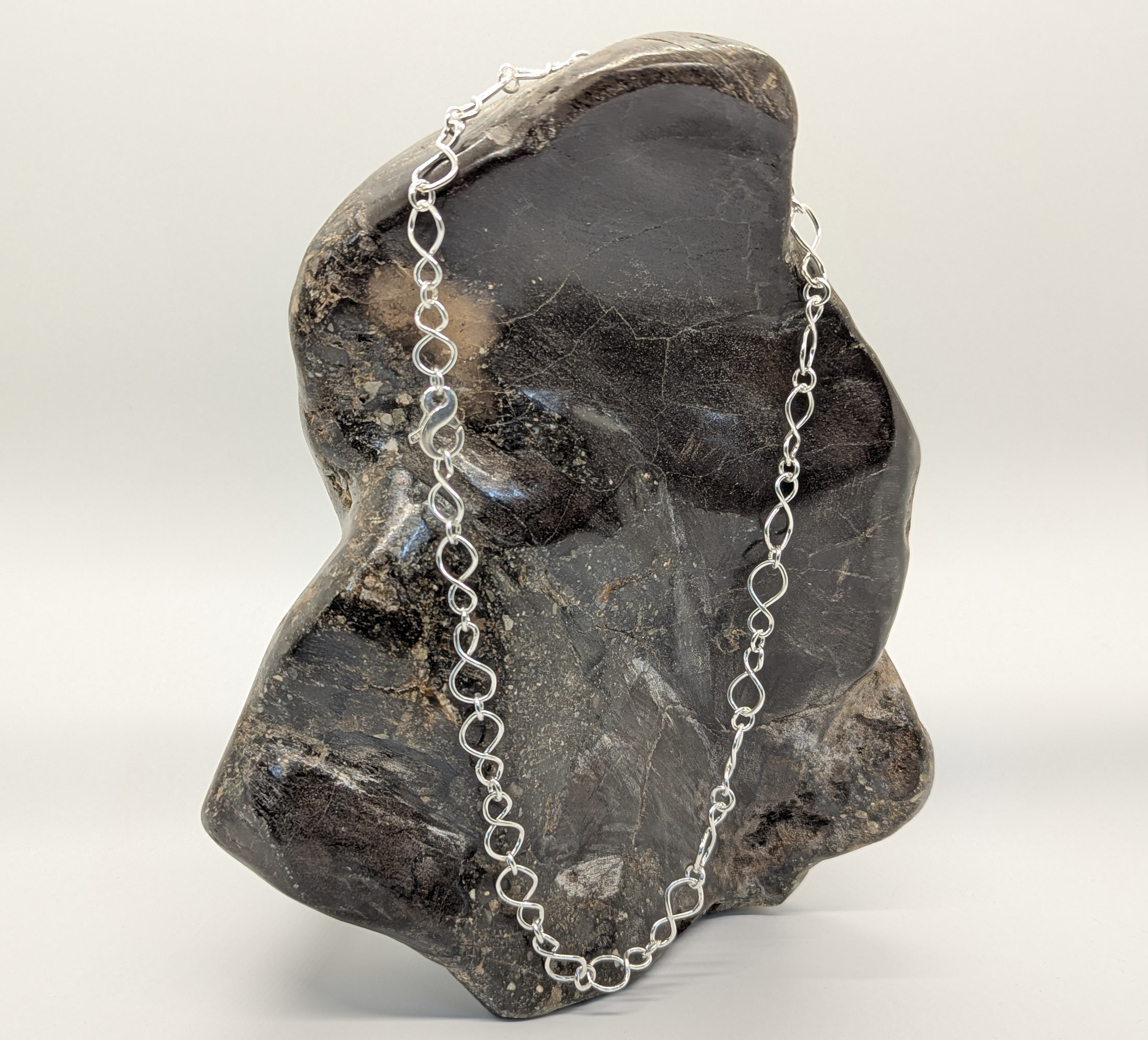 Hand made sterling silver  Off Centre Twisted Link